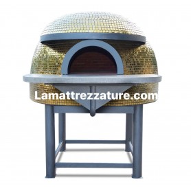 Forno a legna artigianale per pizzeria - Modello Mosaico GOLD - Camera interna 150x150 cm