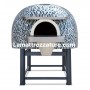 Forno a legna artigianale per pizzeria - Modello Mosaico SILVER - Camera interna 80x80 cm