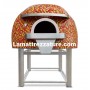 Forno a legna artigianale per pizzeria - Modello Mosaico BRONZE - Camera interna 100x100 cm