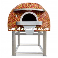 Forno a legna artigianale per pizzeria - Modello Mosaico BRONZE - Camera interna 80x80 cm