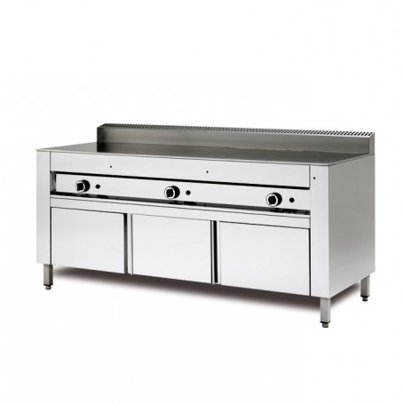 Cuocipiada a GAS - Su vano inox con ante - 125x73x96 cm
