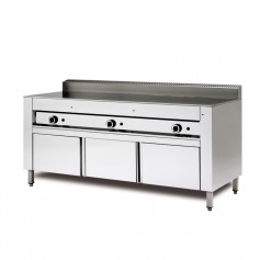 Cuocipiada a GAS - Su vano inox con ante - 125x73x96 cm