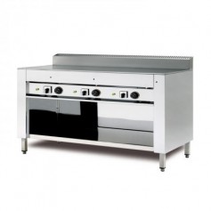 Cuocipiada Elettrico - Su vano a giorno INOX - 65x73x96 cm