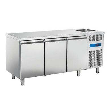 Tavoli Refrigerati INOX - Positivi - Profondità 70 - con Vasca senza Alzatina 